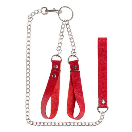 Наручники з повідцем Gentle Hold, Red Наручники з повідцем Gentle Hold, Red