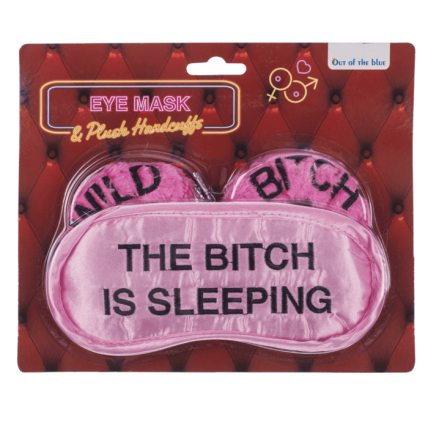 Плюшеві наручники та маска для очей Wild Bitch Pink Плюшеві наручники та маска для очей Wild Bitch Pink