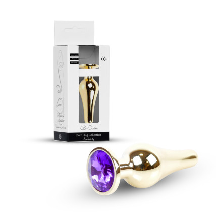 Анальна пробка - Jewellery Gold Butt Plug Purple Анальна пробка - Jewellery Gold Butt Plug Purple