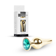 Анальна пробка - Jewellery Gold Long Plug Green Анальна пробка - Jewellery Gold Long Plug Green