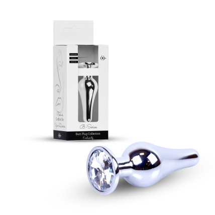 Анальна пробка - Jewellery Silver Butt Plug Clear Анальна пробка - Jewellery Silver Butt Plug Clear