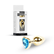 Анальна пробка - Jewellery Gold Heart Plug Light Blue Анальна пробка - Jewellery Gold Heart Plug Light Blue