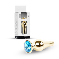 Анальна пробка - Jewellery Gold Long Plug Light Blue Анальна пробка - Jewellery Gold Long Plug Light Blue
