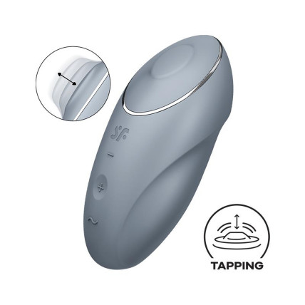 Кліторальний стимулятор - Satisfyer Tap & Climax 1 Bluegrey Кліторальний стимулятор - Satisfyer Tap & Climax 1 Bluegrey