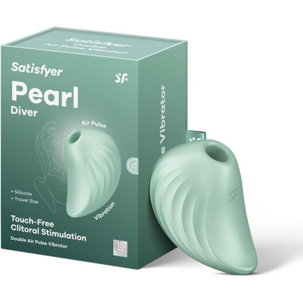 Вакуумний кліторальний вібратор - Satisfyer Pearl Diver Mint Вакуумний кліторальний вібратор - Satisfyer Pearl Diver Mint