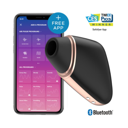 Вакуумний кліторальний вібратор - Satisfyer Love Triangle Black (App) Вакуумний кліторальний вібратор - Satisfyer Love Triangle Black (App)