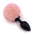 Анальна пробка - Bunny Tail Silicone Black Plug Peach Анальна пробка - Bunny Tail Silicone Black Plug Peach