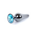Анальна пробка - Jewellery Dark Silver Butt Plug Light Blue