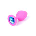 Анальна пробка - Jewellery Pink Silicon PLUG Medium Light Blue Diamond Анальна пробка - Jewellery Pink Silicon PLUG Medium Light Blue Diamond