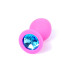 Анальна пробка - Jewellery Pink Silicon PLUG Medium Light Blue Diamond Анальна пробка - Jewellery Pink Silicon PLUG Medium Light Blue Diamond