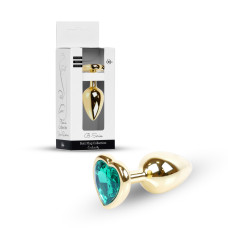 Анальна пробка - Jewellery Gold Heart PLUG- Green Анальна пробка - Jewellery Gold Heart PLUG- Green