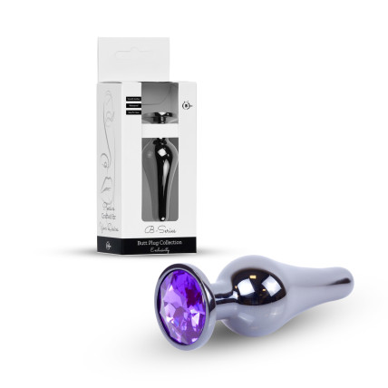 Анальна пробка - Jewellery Dark Silver BUTT PLUG- Purple Анальна пробка - Jewellery Dark Silver BUTT PLUG- Purple