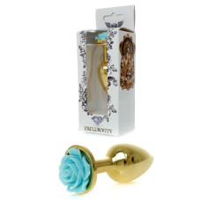 Анальна пробка - Jewellery Gold PLUG ROSE- Light Blue Анальна пробка - Jewellery Gold PLUG ROSE- Light Blue