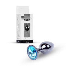 Анальна пробка - Jewellery Dark Silver PLUG- Light Blue Анальна пробка - Jewellery Dark Silver PLUG- Light Blue
