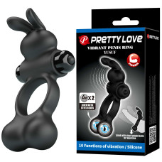 Ерекційне кільце - Pretty Love Vibrant Penis Ring Yusuf Black Ерекційне кільце - Pretty Love Vibrant Penis Ring Yusuf Black