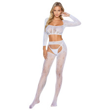 Бодістокінг - Bodystocking 2078, white - One Size Бодістокінг - Bodystocking 2078, white - One Size