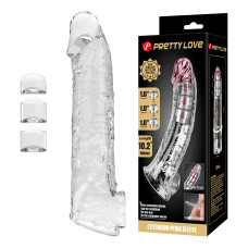 Подовжуюча насадка на член - Pretty Love Extension Penis Sleeve Clear, 26 см Подовжуюча насадка на член - Pretty Love Extension Penis Sleeve Clear, 26 см
