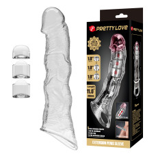 Подовжуюча насадка на член - Pretty Love Extension Penis Sleeve Clear, 28 см Подовжуюча насадка на член - Pretty Love Extension Penis Sleeve Clear, 28 см