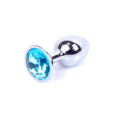 Анальна пробка - Jewellery Silver Plug - Light Blue Анальна пробка - Jewellery Silver Plug - Light Blue