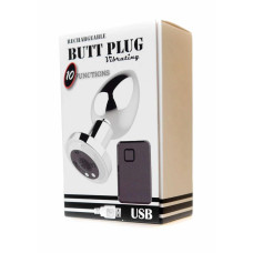 Анальна пробка - Rechargeable Butt Plug Vibrator Silver Анальна пробка - Rechargeable Butt Plug Vibrator Silver
