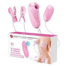 Секс набір - Pretty Love Imonie 3 in 1 Nipple Clamp & Bullet Vibrator Set